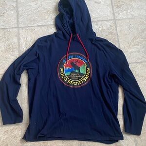 Ralph Lauren Navy Hoodie with Colorful Logo